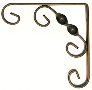 Ornamental Scroll Bracket Black 10x10cm