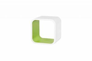 Dekorkube 25x25x20cm <br> White/Green