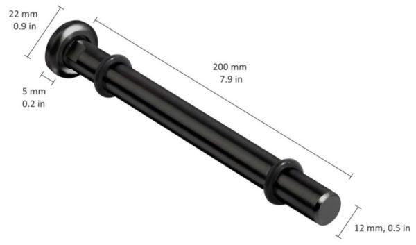 Black Atlas-Set Floating Glass Bracket 20x1.2cm (Pair) (Copy) - Image 2