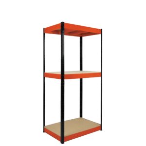 Boss Shelf Kit 3 Wood shelves Red/Black (H)180x(W)90x(D)60cm