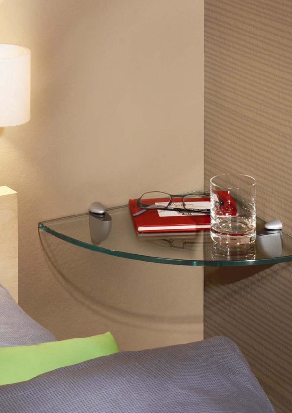 Glass Corner Shelf Kit 30x30x0.8cm - Image 2
