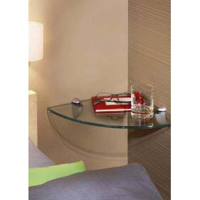 Glass Corner Shelf Kit 30x30x0.8cm