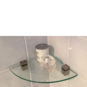 Clear Glass Corner Shelf Kit <br> 25x25x0.8cm