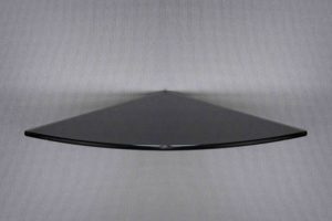 25x25x0.6cm <br> Black Glass Corner Shelf