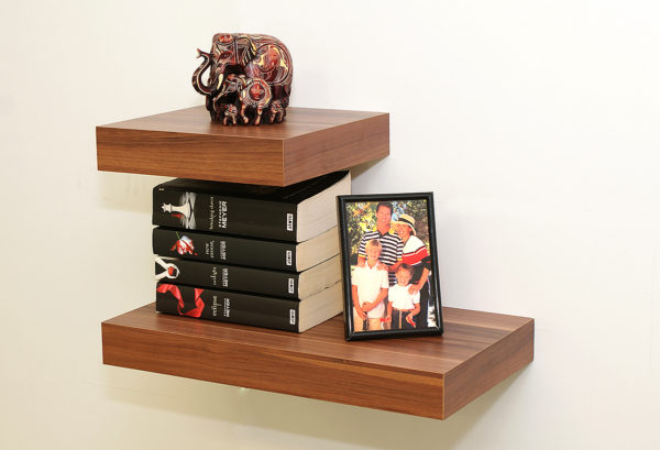 Walnut Floating Shelf Kit 25x25x5cm - Image 2