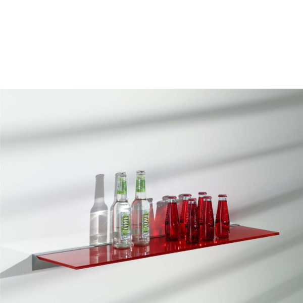 Red Glass Shelf Kit 80x20x0.8cm