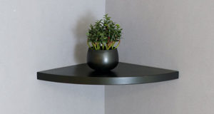 Black Corner Floating Shelf 30x30x1.8cm