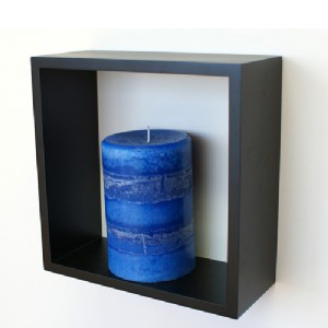 Black Wall Cube Shelf 20x20x10cm <br> (0.8x0.8x0.3in)