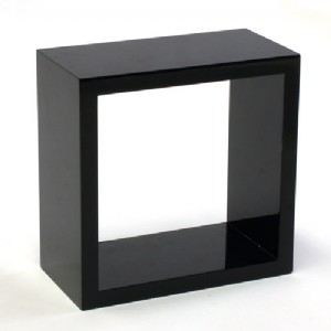 Gloss Black Wall Cube Shelf 20x20x10cm