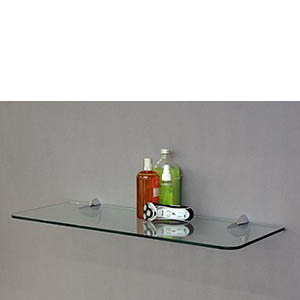 Large Glass Shelf Kit Chrome 80x30x0.8cm