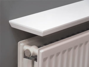 White Beveled Radiator Shelf  90x15x2.5cm