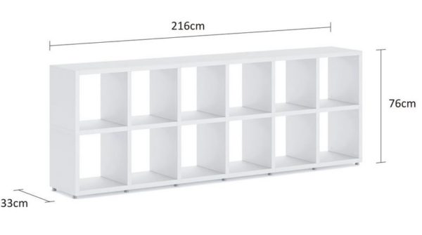 Modular 12 Horizontal White <br> 216.4L x 76H x 32.8D - Image 3