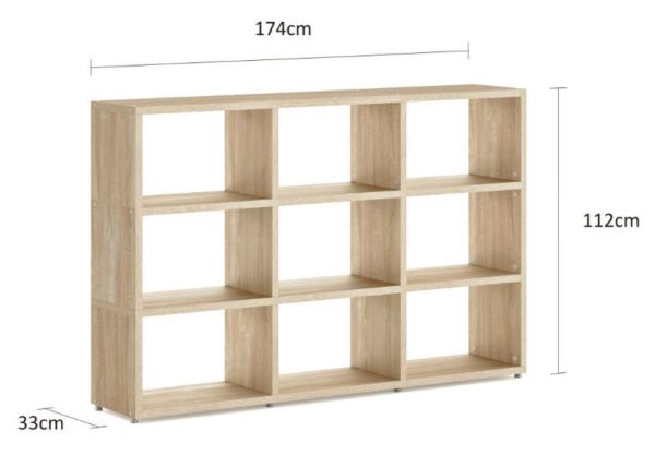 Modular 9 Wide Cube Oak <br> 173.8L x 109.6H x 32.8D - Image 3