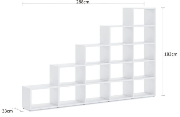 Modular Wide 5 Step White <br> 287.8L x 180.8H x 32.8D - Image 3
