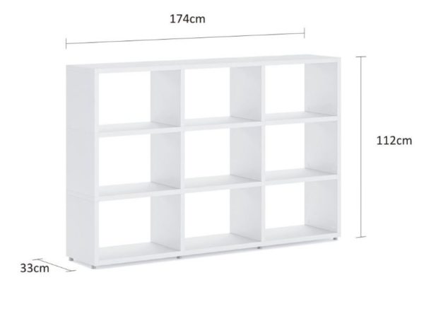 Modular 9 Wide Cube White <br> 173.8L x 109.6H x 32.8D - Image 3