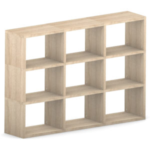 Modular 9 Wide Cube Oak <br> 173.8L x 109.6H x 32.8D
