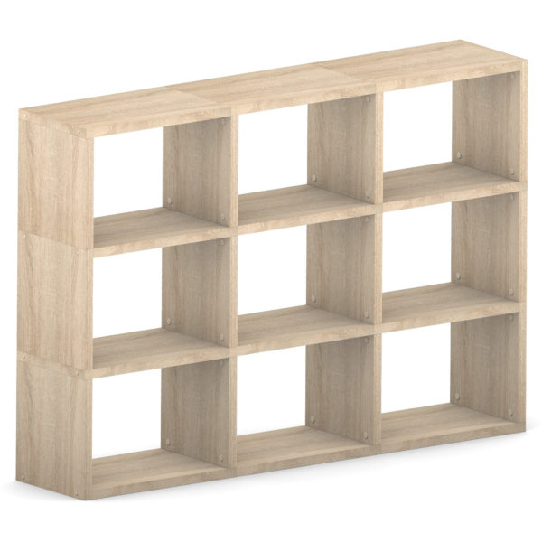 Modular 9 Wide Cube Oak <br> 173.8L x 109.6H x 32.8D