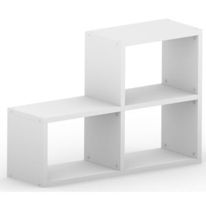 White Modular Wide 2 Step <br> 116.8L x 74H x 32.8D