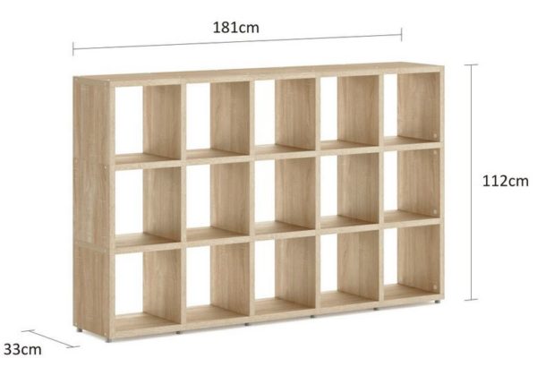 Oak Modular 3×5 Cube <br> 180.8L x 109.6H x 32.8D - Image 2