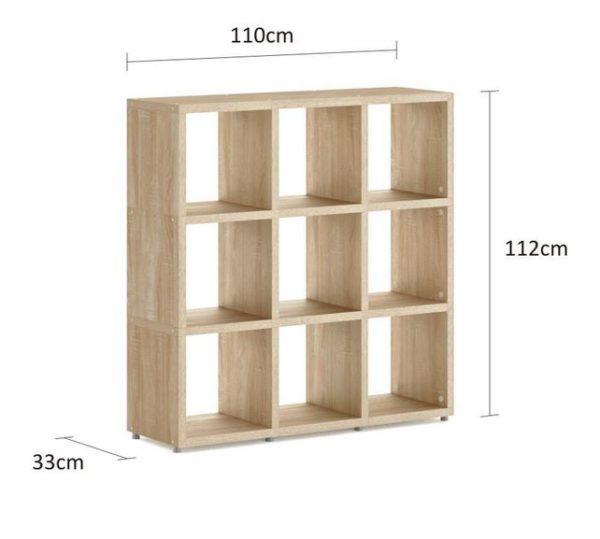 Modular 9 Cube Oak <br> 109.6L x 109.6H x 32.8D - Image 2