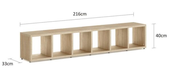 Modular 6 Cube Oak <br> 216L x 38.4H x 32.8D - Image 3