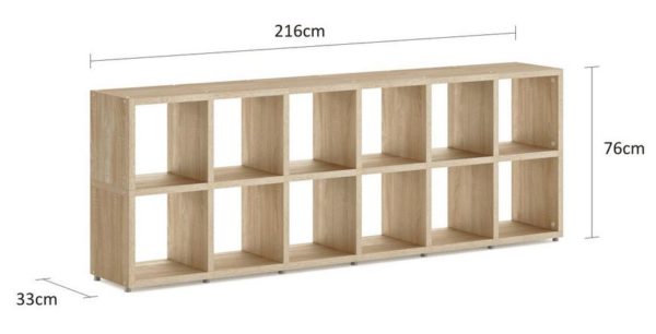 Modular 12 Horizontal Oak <br> 216.4L x 76H x 32.8D - Image 2