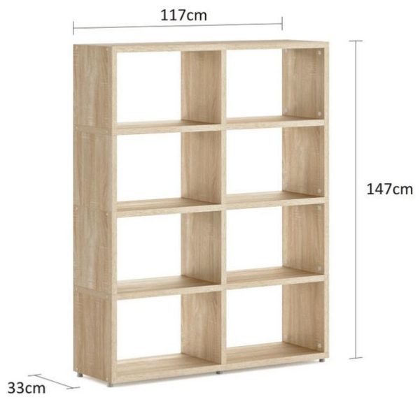 Oak Modular 8×2 Wide Cube <br> 116.8L x 147H x 32.8D - Image 3