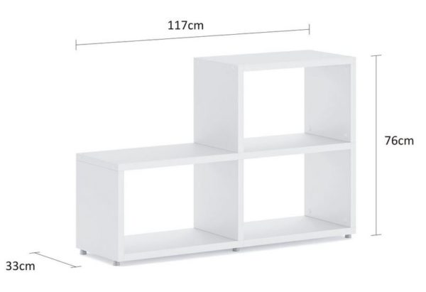 White Modular Wide 2 Step <br> 116.8L x 74H x 32.8D - Image 2
