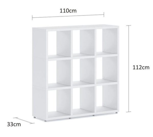 Modular 9 Cube White <br> 109.6L x 109.6H x 32.8D - Image 3