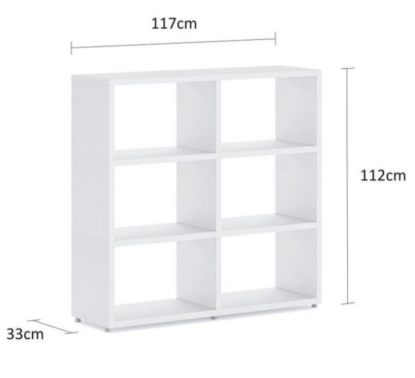 Modular 6 Wide Cube White <br> 116.8L x 109.6H x 32.8D - Image 2
