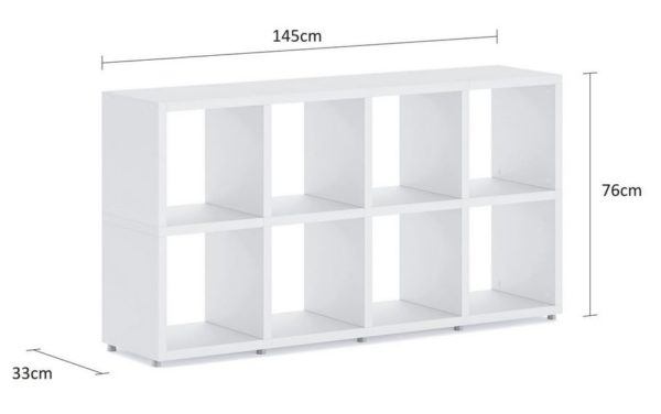 White Modular 8 Cube <br> 145.2L x 74H x 32.8D - Image 5