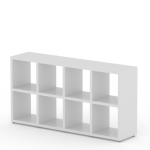 White Modular 8 Cube <br> 145.2L x 74H x 32.8D