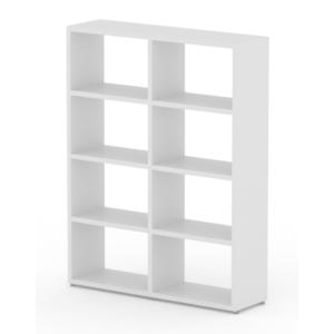White Modular 8x2 Wide Cube <br> 116.8L x 147.2H x 32.8D