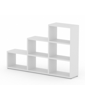 White Modular Wide 3 Step <br> 173.8L x 111.6H x 32.8D