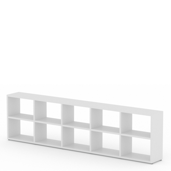 White Modular 2×5 Wide <br> 287.8L x 76H x 32.8D <br>
