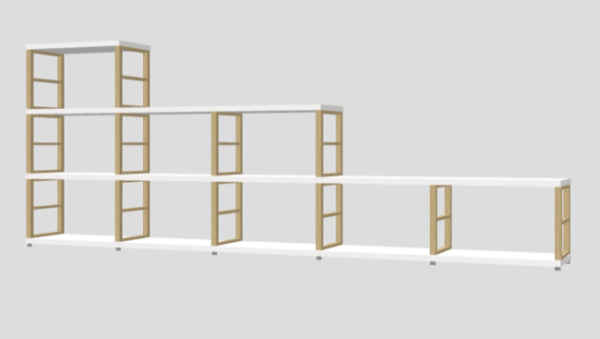 Boon maxx white & oak 5-3-1 step