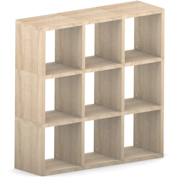 Modular 9 Cube Oak <br> 109.6L x 109.6H x 32.8D