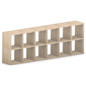 Modular 12 Horizontal Oak <br> 216.4L x 76H x 32.8D
