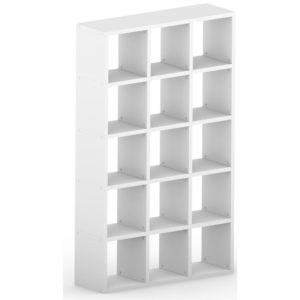 White Modular Cube 5x3 Vertical <br> 109.6L x 180.8H x 32.8D
