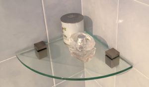 Clear Glass Corner Shelf Kit 25x25x0.8cm
