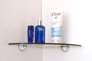 Clear Glass Corner Shelf Kit