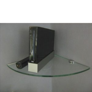 Small Glass Corner Shelf Kit <br> 25x25x0.8cm