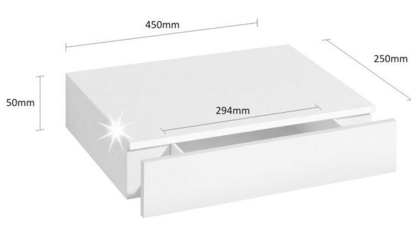 Floating Shelf With Drawer (Cassetto) 45x25x8cm - Image 5