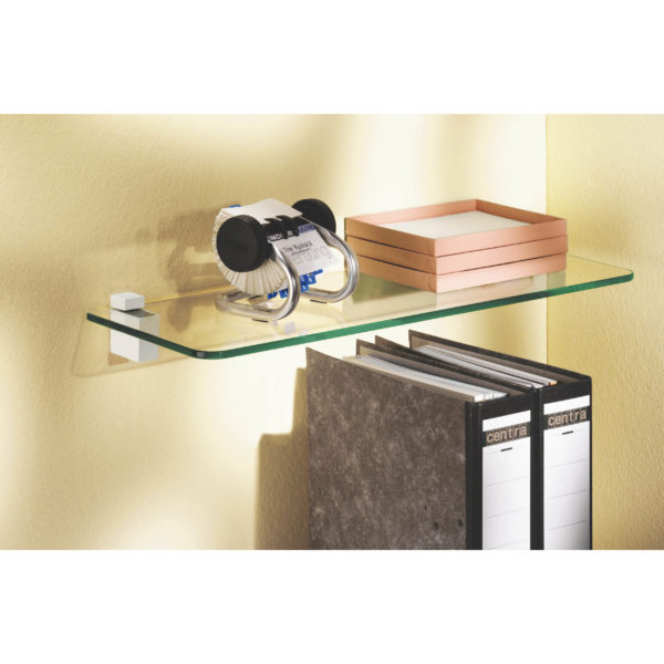 115x20x1cm White Glass Shelf - Image 4