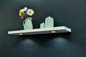 High gloss White LED floating shelf 100x 23.5x3.8cm