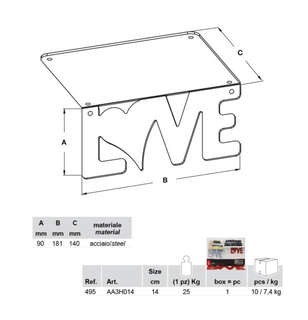 Silver Love Bracket - Image 2