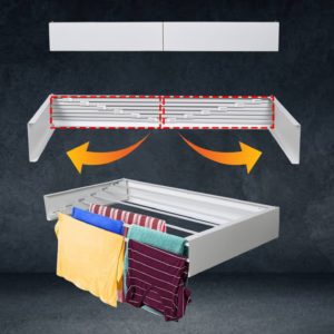 Retractable Wall Mounted Clothes Drying Rack 100x50x11.5cm