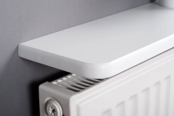 Rounded Radiator Shelf 90x15x1.8cm <br> White