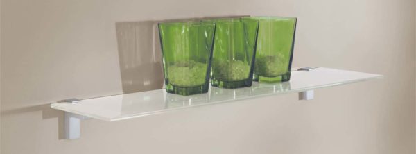 115x20x1cm White Glass Shelf - Image 3