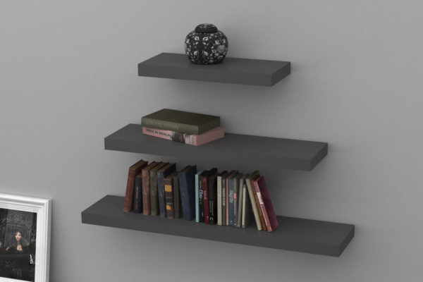 Floating Shelf Kit | Dark Grey | 57x25x5cm - Image 4